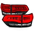2017 Jeep Grand Cherokee - Driver and Passenger Side LED Tail Light, With bulb(s), Led, Clear & Red Lens, Black Interior, LED Series
