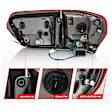 2017 Jeep Grand Cherokee - Driver and Passenger Side LED Tail Light, With bulb(s), Led, Clear & Red Lens, Black Interior, LED Series