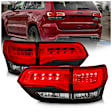 2017 Jeep Grand Cherokee - Driver and Passenger Side LED Tail Light, With bulb(s), Led, Clear & Red Lens, Black Interior, LED Series