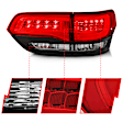 2017 Jeep Grand Cherokee - Driver and Passenger Side LED Tail Light, With bulb(s), Led, Clear & Red Lens, Black Interior, LED Series