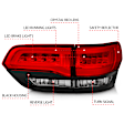 2017 Jeep Grand Cherokee - Driver and Passenger Side LED Tail Light, With bulb(s), Led, Clear & Red Lens, Black Interior, LED Series