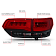 311269 Driver and Passenger Side LED Tail Light, With bulb(s), Red & Smoked Lens, Chrome Interior, LED Series