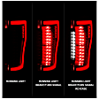 311287 Driver and Passenger Side LED Tail Light, With bulb(s), Clear Lens, Black Interior, LED Series