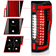 311287 Driver and Passenger Side LED Tail Light, With bulb(s), Clear Lens, Black Interior, LED Series