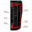 311287 Driver and Passenger Side LED Tail Light, With bulb(s), Clear Lens, Black Interior, LED Series