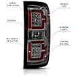 311290 Driver and Passenger Side LED Tail Light, With bulb(s), Smoked Lens, Black Interior, LED Series