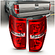 311299 Driver and Passenger Side Halogen Tail Light, Without bulb(s), Clear & Red Lens, Chrome Interior