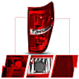311299 Driver and Passenger Side Halogen Tail Light, Without bulb(s), Clear & Red Lens, Chrome Interior