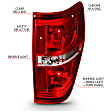 311299 Driver and Passenger Side Halogen Tail Light, Without bulb(s), Clear & Red Lens, Chrome Interior