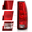 311300 Driver and Passenger Side Halogen Tail Light, With bulb(s), Clear & Red Lens, Euro Series