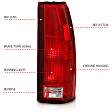 311301 Driver and Passenger Side Halogen Tail Light, With bulb(s), Clear & Red Lens, Euro Series