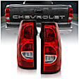 311302 Driver and Passenger Side Halogen Tail Light, With bulb(s), Clear & Red Lens, Euro Series