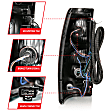 311302 Driver and Passenger Side Halogen Tail Light, With bulb(s), Clear & Red Lens, Euro Series