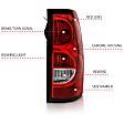 311302 Driver and Passenger Side Halogen Tail Light, With bulb(s), Clear & Red Lens, Euro Series