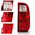 311305 Driver and Passenger Side Halogen Tail Light, Without bulb(s), Clear & Red Lens, Euro Series