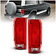 311306 Driver and Passenger Side Halogen Tail Light, Without bulb(s), Clear & Red Lens, Euro Series