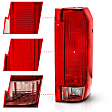 311306 Driver and Passenger Side Halogen Tail Light, Without bulb(s), Clear & Red Lens, Euro Series