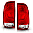 311307 Driver and Passenger Side Halogen Tail Light, Without bulb(s), Clear & Red Lens, Euro Series