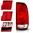 311307 Driver and Passenger Side Halogen Tail Light, Without bulb(s), Clear & Red Lens, Euro Series