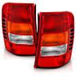 311308 Driver and Passenger Side Halogen Tail Light, Without bulb(s), Clear & Red Lens, Euro Series
