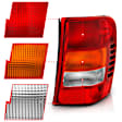 311308 Driver and Passenger Side Halogen Tail Light, Without bulb(s), Clear & Red Lens, Euro Series