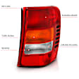 311308 Driver and Passenger Side Halogen Tail Light, Without bulb(s), Clear & Red Lens, Euro Series