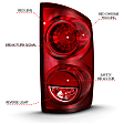 311309 Driver and Passenger Side Halogen Tail Light, Without bulb(s), Clear & Red Lens, LED Series