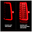 2008 Chevrolet Tahoe - Driver and Passenger Side LED Tail Light, With bulb(s), Led; With Plank Style Design, Clear & Red Lens, Chrome Interior, LED Series