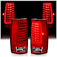 2008 Chevrolet Tahoe - Driver and Passenger Side LED Tail Light, With bulb(s), Led; With Plank Style Design, Clear & Red Lens, Chrome Interior, LED Series