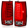 2008 Chevrolet Tahoe - Driver and Passenger Side LED Tail Light, With bulb(s), Led; With Plank Style Design, Clear & Red Lens, Chrome Interior, LED Series