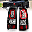 311327 Driver and Passenger Side LED Tail Light, With bulb(s), Clear Lens, Black Interior, LED Series