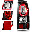 311327 Driver and Passenger Side LED Tail Light, With bulb(s), Clear Lens, Black Interior, LED Series