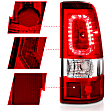 311329 Driver and Passenger Side LED Tail Light, With bulb(s), Clear & Red Lens, Black Interior, LED Series