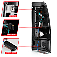 311331 Driver and Passenger Side LED Tail Light, With bulb(s), Smoked Lens, Black Interior, LED Series