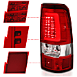 311332 Driver and Passenger Side LED Tail Light, With bulb(s), Clear & Red Lens, Chrome Interior, LED Series