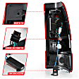 311332 Driver and Passenger Side LED Tail Light, With bulb(s), Clear & Red Lens, Chrome Interior, LED Series