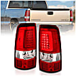 311335 Driver and Passenger Side LED Tail Light, With bulb(s), Clear & Red Lens, Chrome Interior, LED Series