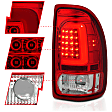 311349 Driver and Passenger Side LED Tail Light, With bulb(s), Clear & Red Lens, LED Series