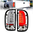 Driver and Passenger Side LED Tail Light, With bulb(s), Clear Lens, Chrome Interior, LED Series