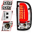 Driver and Passenger Side LED Tail Light, With bulb(s), Clear Lens, Chrome Interior, LED Series