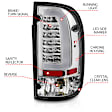 Driver and Passenger Side LED Tail Light, With bulb(s), Clear Lens, Chrome Interior, LED Series