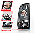 311356 Driver and Passenger Side LED Tail Light, With bulb(s), Clear Lens, Black Interior, LED Series