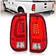 311358 Driver and Passenger Side LED Tail Light, With bulb(s), Clear & Red Lens, Chrome Interior, LED Series