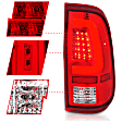 311358 Driver and Passenger Side LED Tail Light, With bulb(s), Clear & Red Lens, Chrome Interior, LED Series