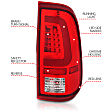 311358 Driver and Passenger Side LED Tail Light, With bulb(s), Clear & Red Lens, Chrome Interior, LED Series