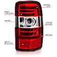 311364 Driver and Passenger Side LED Tail Light, With bulb(s), Red Lens, Chrome Interior, LED Series