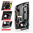 311368 Driver and Passenger Side LED Tail Light, With bulb(s), Clear Lens, Black Interior, LED Series