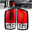311370 Driver and Passenger Side LED Tail Light, With bulb(s), Clear & Red Lens, Black Interior, LED Series