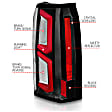311374 Driver and Passenger Side LED Tail Light, With bulb(s), Clear Lens, Black Interior, LED Series