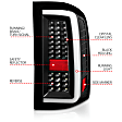 311380 Driver and Passenger Side LED Tail Light, With bulb(s), Clear Lens, Black Interior, LED Series